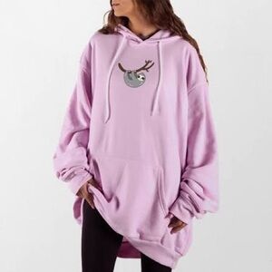 Lavender Sloth Graphic Hoodie